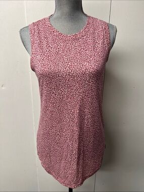 Athleta Pink Microprint Sleeveless Tank
